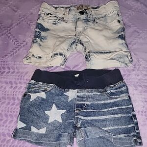 Denim Star Print Kids Shorts